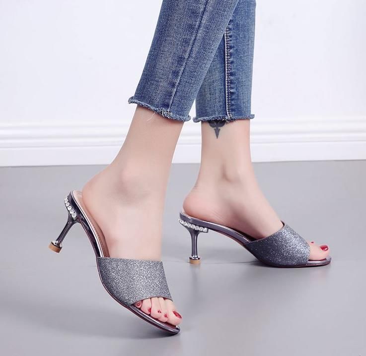 grey mules heels