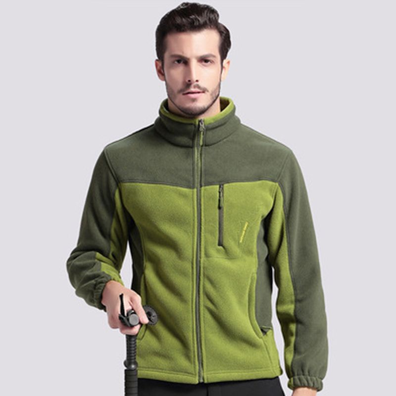 Mens Polar Fleece Jacket Winter Thick Thermal Coat Full Zip Up Outwear Overcoat