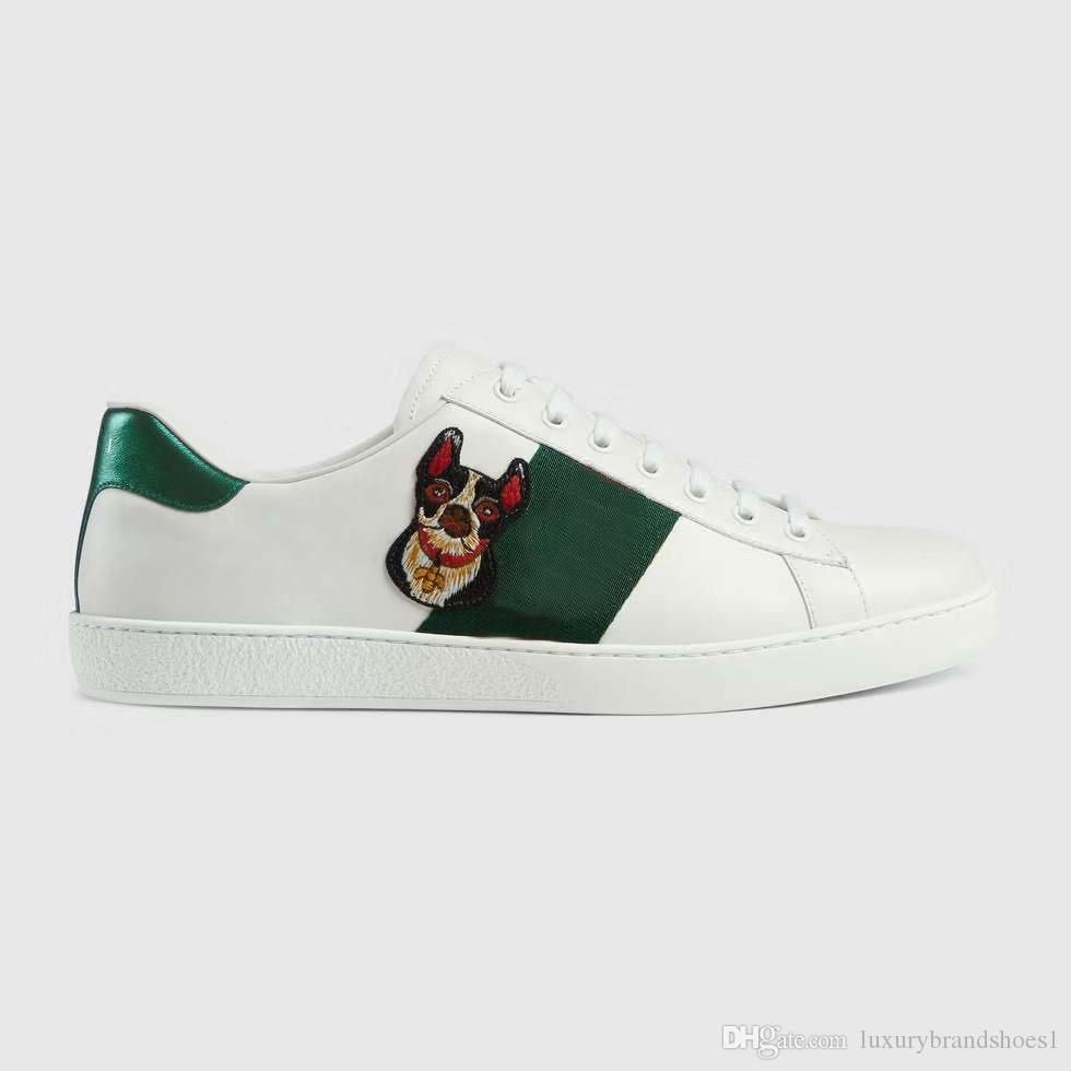 Compre GUCCI Zapatos Casuales De Moda 2019 De Las Mujeres De Cuero Reales Calientes De Las Mujeres Planas Zapatos De Los Hombres Deportivos Zapatos