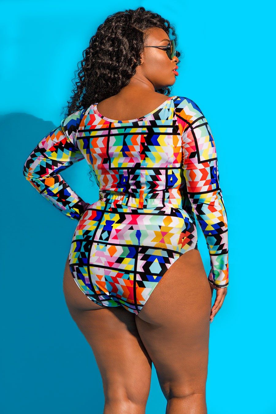 plus size long sleeve swimwear