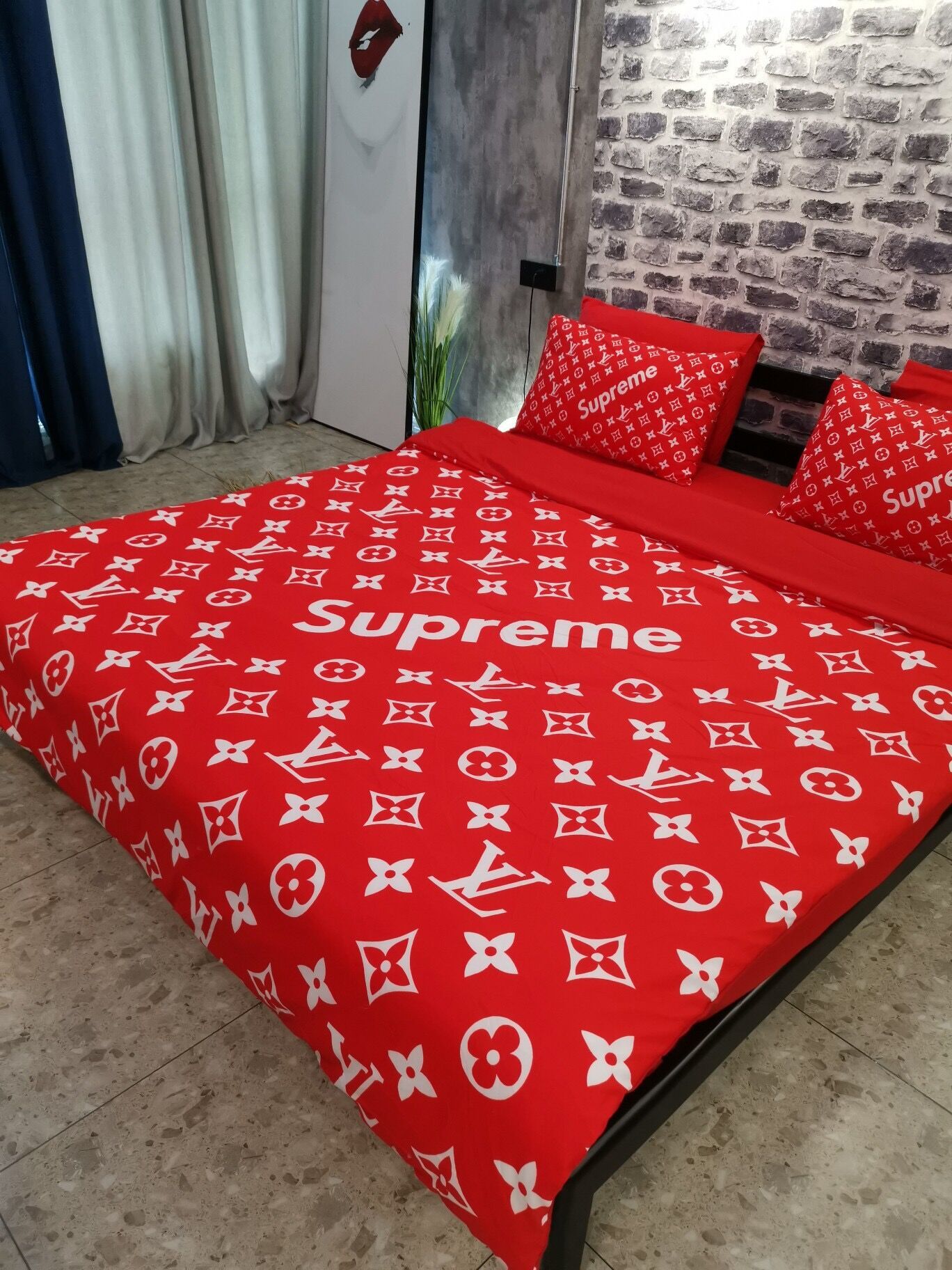 2019 Luxury Bedding Sets Designer Queen Red Cotton Bedding Sets 3d