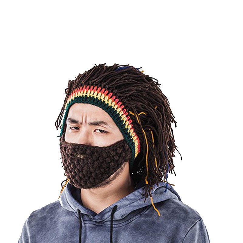 knitted beard hat