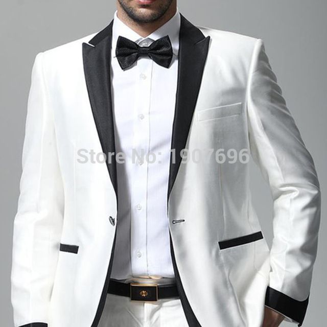 Compre Trajes De Hombre De Boda Para Padrinos De Boda Blanco Y Negro Pico De Solapa Recortar Ajuste Novios Esmoquin Retro Blazer Chaqueta De Dos Piezas Pantalones A 77 54 Del Babyface520