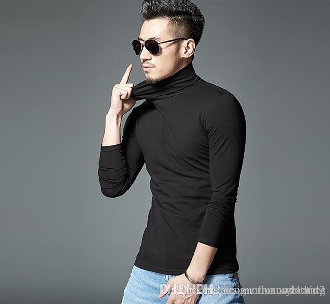 turtleneck t shirts men's