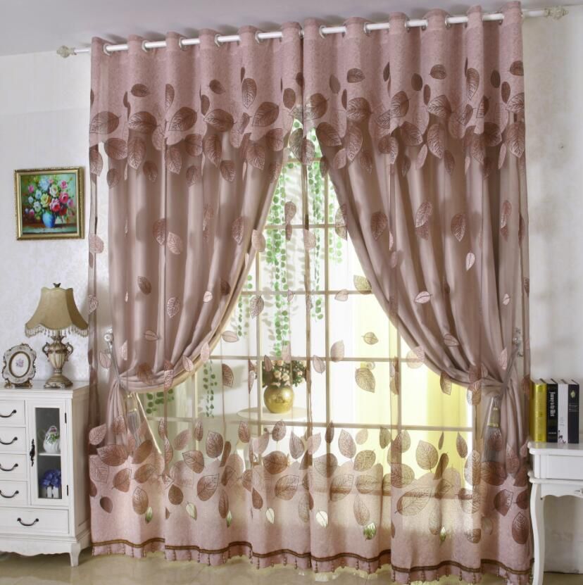 2019 Yarn Cloth Luxury Curtain Modern Leaves Designer Curtains