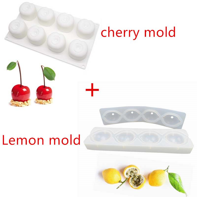 Fruit Silicone Mold 3D Apple Pear Lemon Cherry Mold 
