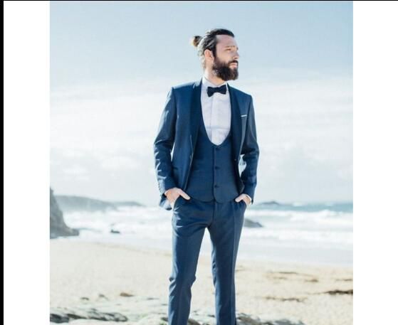 2019 Navy Blue Beach Wedding Suits Slim Fit Tuxedo Blazer Custom Groom Prom Suits From Yanyun2281 65 99 Dhgate Com