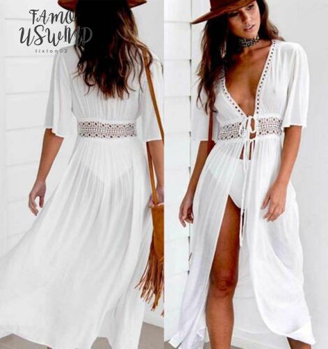ladies white beach dress