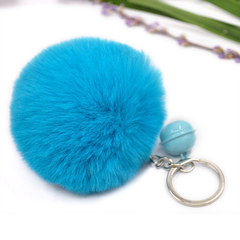 Fluffy Fur Pom Pom Keychains Soft Faux Rex Rabbit Fur Ball Car Keyring ...