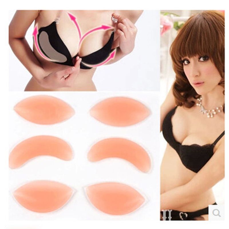 3 Types Comfortable Women Silicone Gel Bra Insert Pads Breast Uplift Enhancer Push Up Padded Bra Bikini Swimwear Invisible