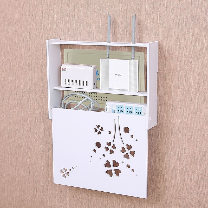 scatola di immagazzinaggio senza formaldeide Yizunnu Scaffale WiFi bianco per router TV set-top rack da appendere alla parete 