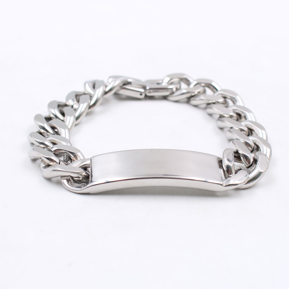 Large Stainless Steel Silver Curb Chain Casting ID Bracelet men Jewelry 15mm 9/'/'