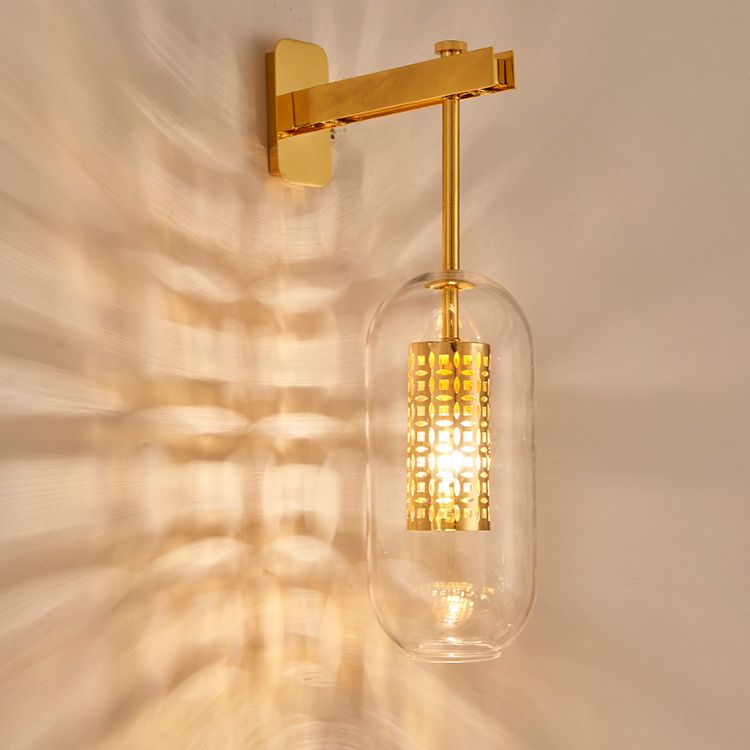 2019 Nordic Modern Light Luxury Iron Glass Wall Lamp Living Room Bedroom Lantern Creative Wall Lamp Gold From Junsilighting 205 29 Dhgate Com