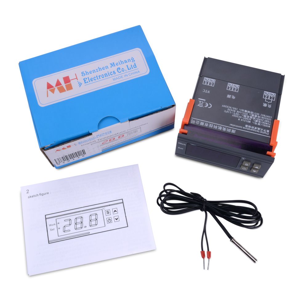 Sensor del regulador del regulador de temperatura del termostato digital MH1210W AC90-250V 