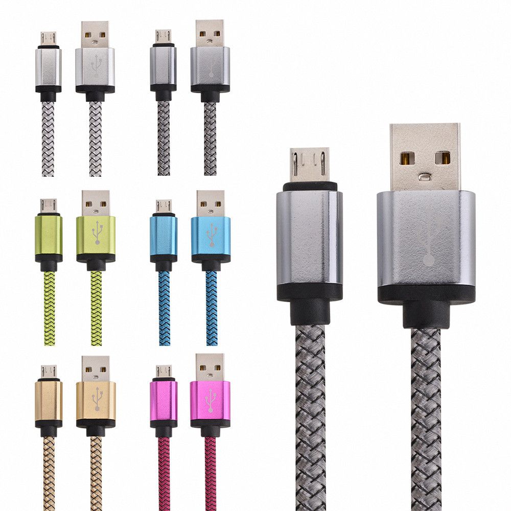 Type C Braided Fabric Cable 1m 2m 3m Micro Usb Cable Charging Line For ...