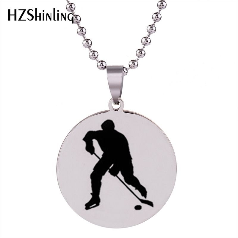 Wholesale New Hockey Players Pendant Necklace Ice Hockey Stainless