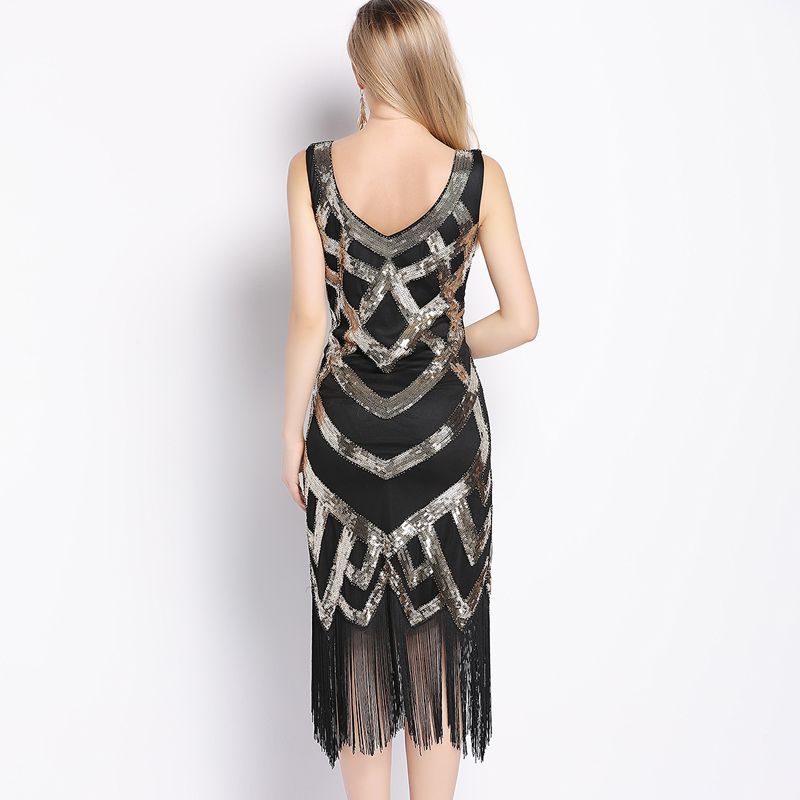 Frangia Stile Anni 1920 Flapper Ragazza Charleston Gatsby 6 Strati Costume