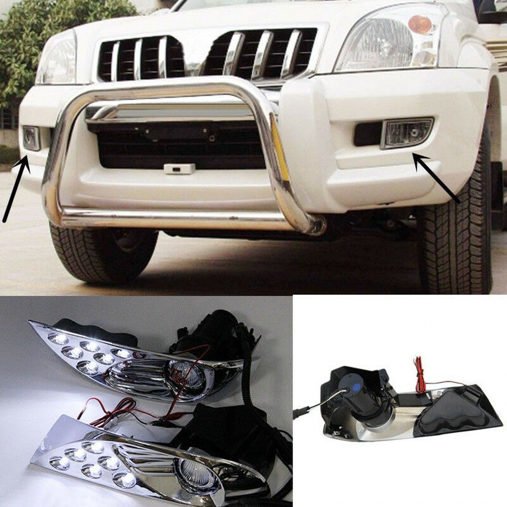 Car OEM Style Directly Replacement Fog Lamp Lights LED DRL W/Bulb