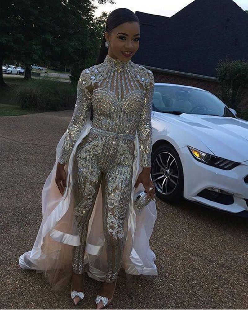 silver formal jumpsuit