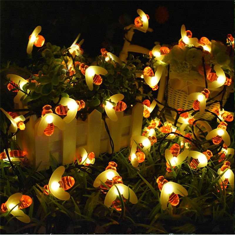 Details about   5M 20LEDs Solar LED String Light Honey Bee Outdoor Garden Waterproof Light Lawn 