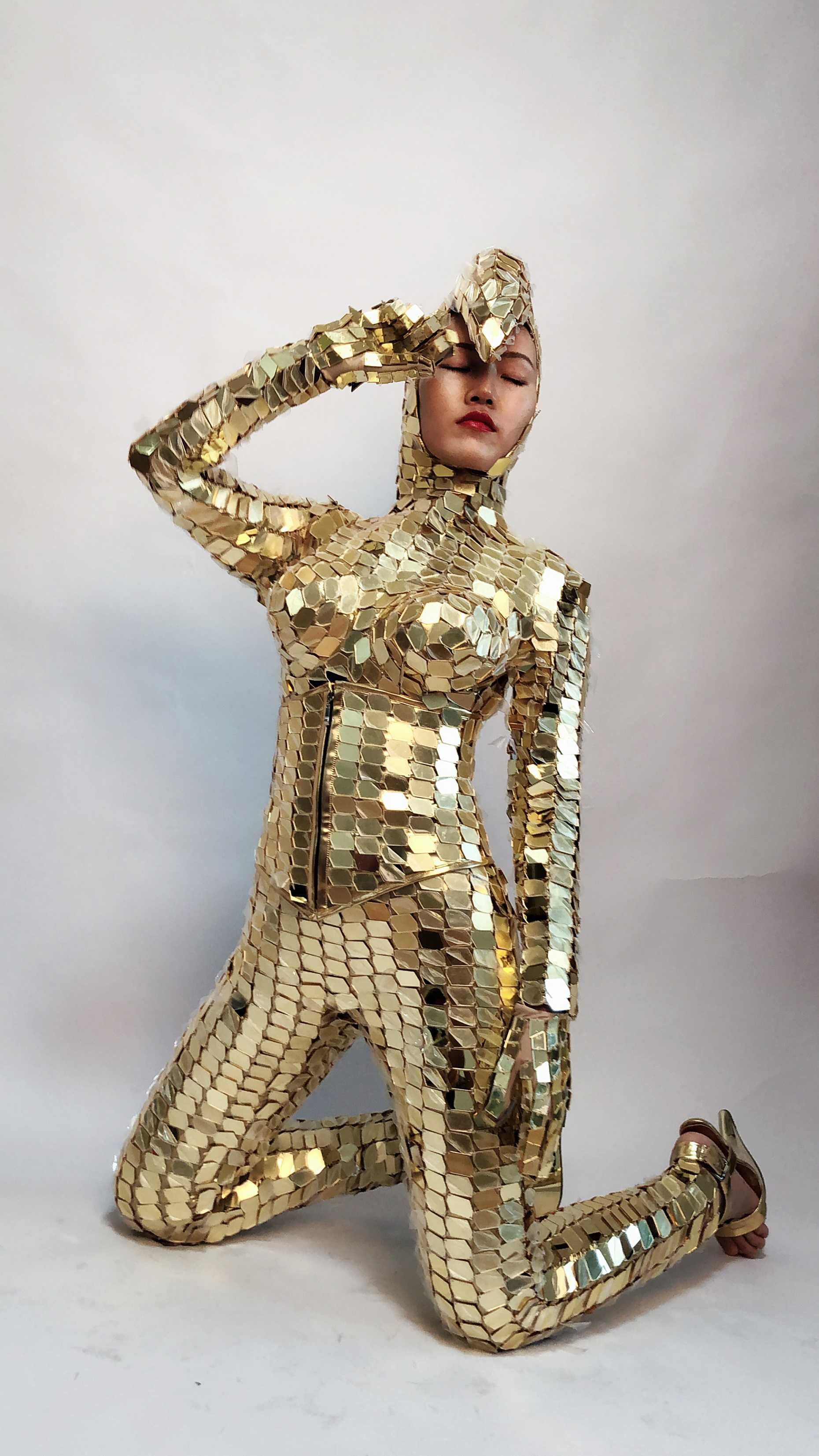 ladies gold jumpsuit