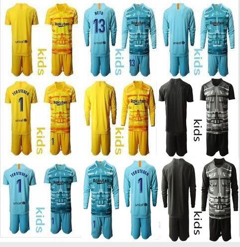 2019-20 Juventud largo Ter Stegen Kit de portero de fútbol Niños Establece Ter