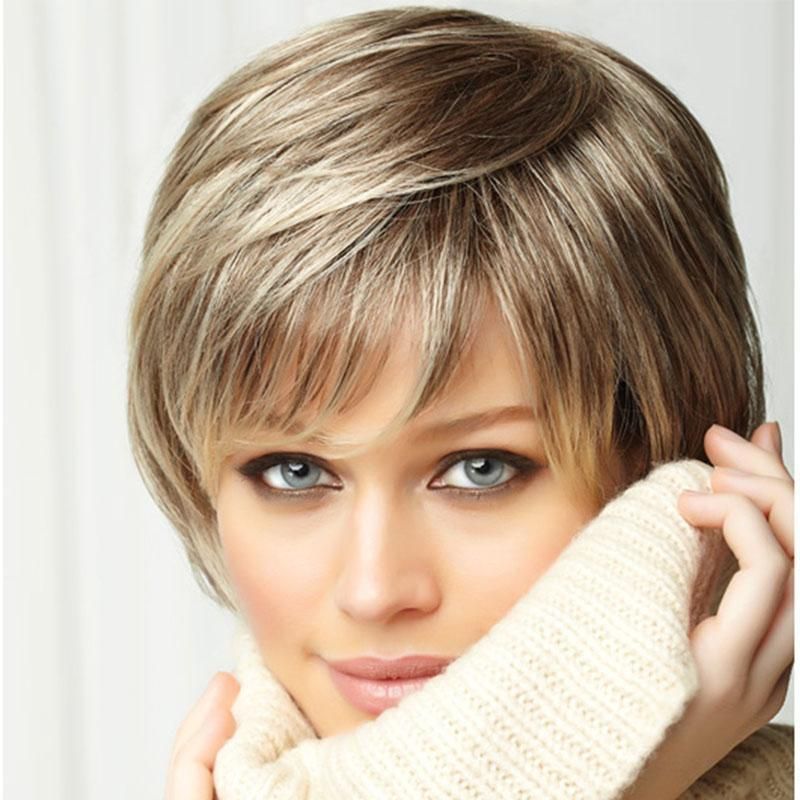10inches Afro Short Hair Cuts Blonde Bob Wig Fluffy Fashion Mix