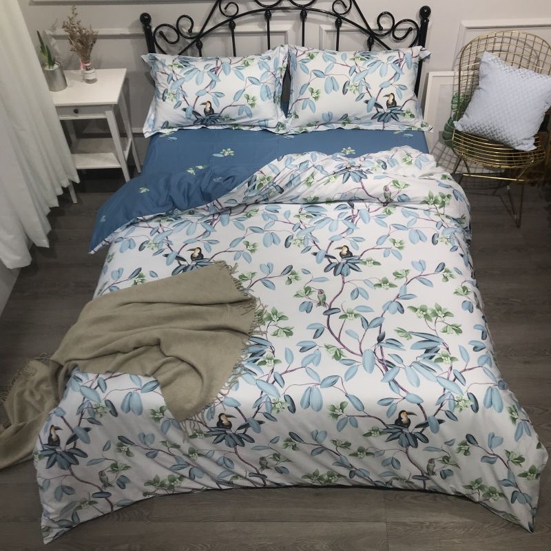 Leaves Birds Duvet Cover Set 100 Cotton Ultra Soft Bedding