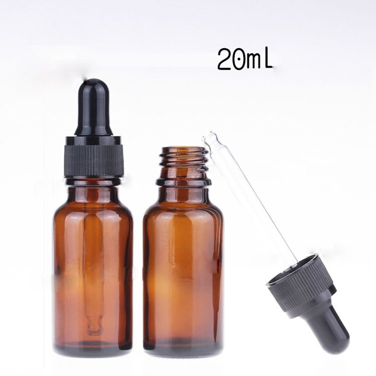 20ml Amber Glass Dropper Bottles Essentials Oils Jar Vials ...