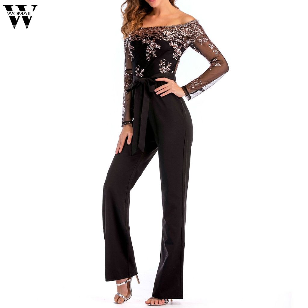 long sleeve evening jumpsuit