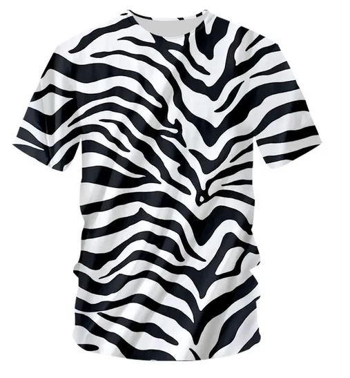 Summer Style Newest Fashion Mens/Womens Zebra Stripes Funny 3D Print ...