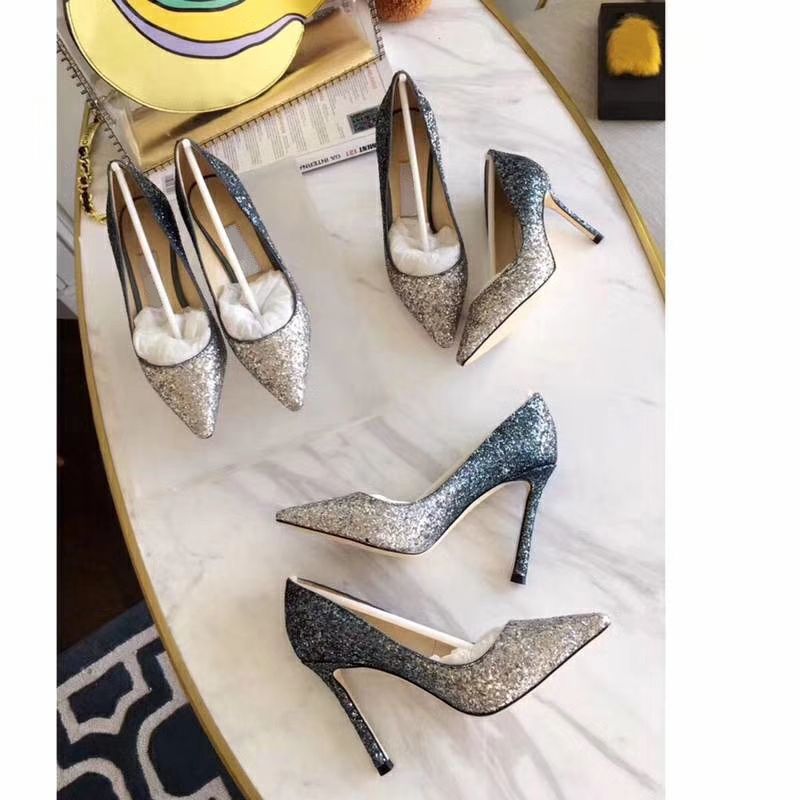 sapato alto brilho marinha