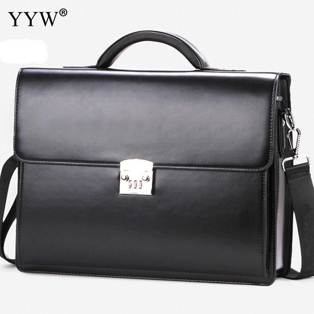 Mens Executive Briefcase Business Male Bag Black Portfolio Tote Bags
