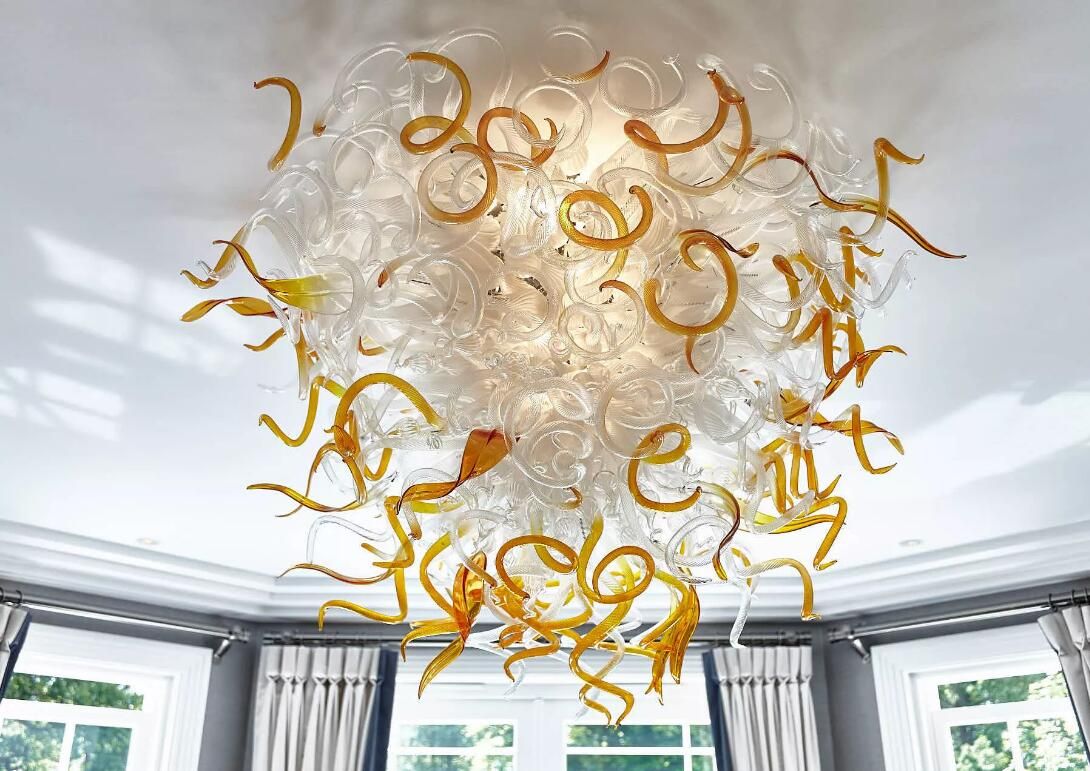 2019 Italian Hand Blown Glass Ceiling Light Leaf Design Led Glass