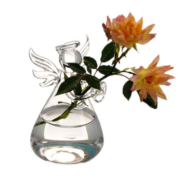 Hot New Cute Glass Angel Shape Flower Plant Stand Hanging Vase