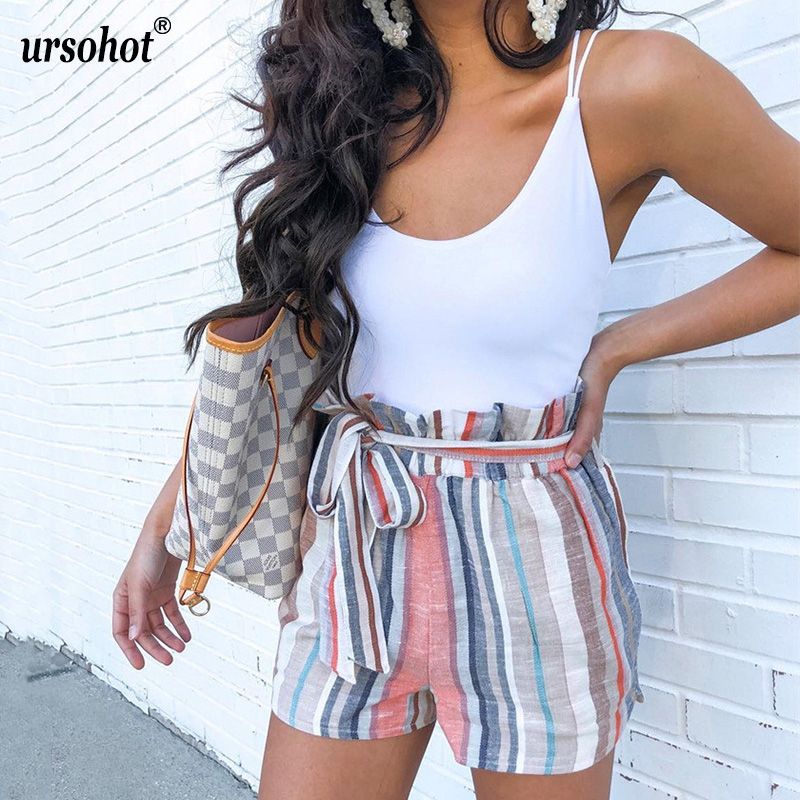 high waisted bow shorts