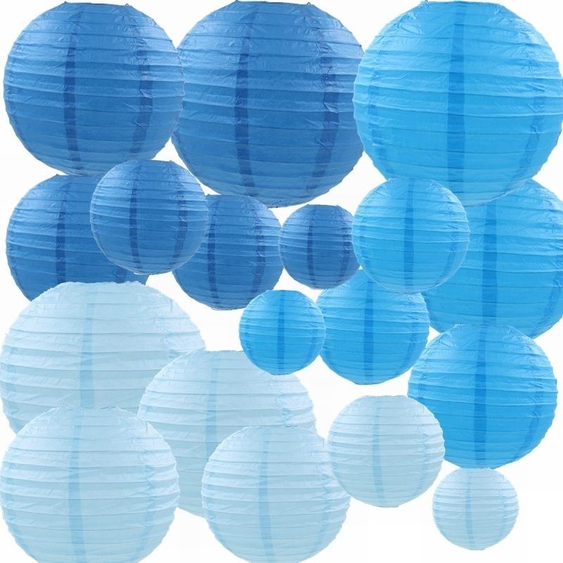blue paper lampshade