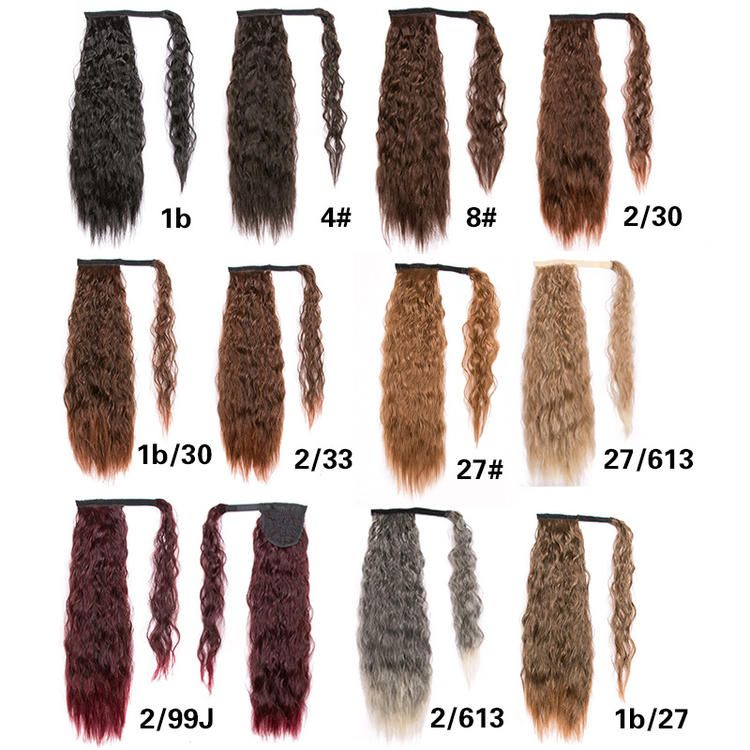 Horsetail Ponytails Invisible Hair Extensions Corn Silk Long Curly