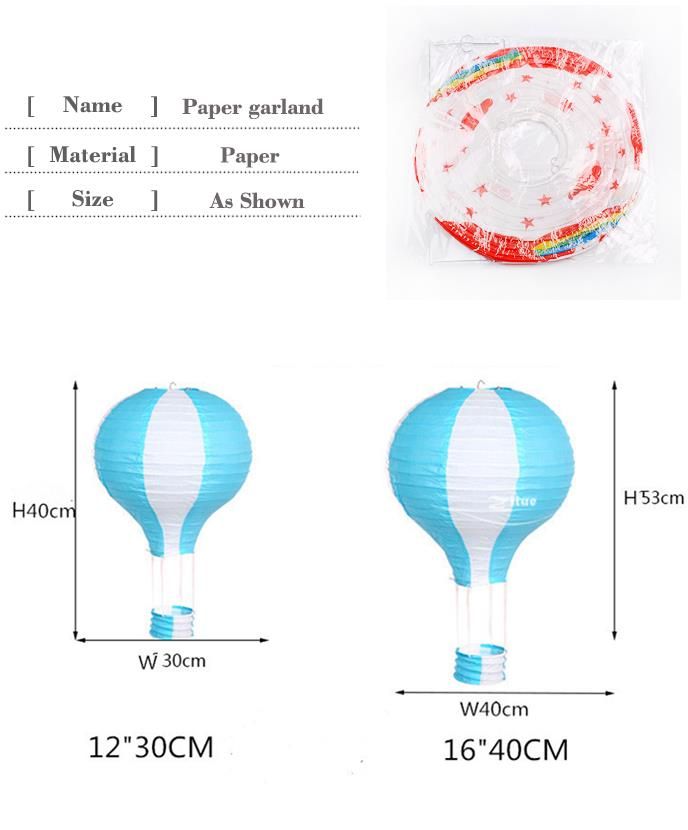 Rainbow Hot Air Balloon Decoration Background Ceiling Hanging