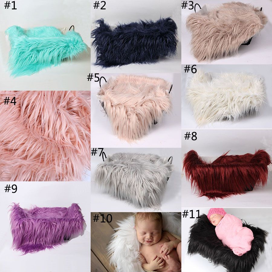 Baby Newborn Soft Fur Photo Props Backdrop Mat Blanket Rug Supplies 50*50cm 
