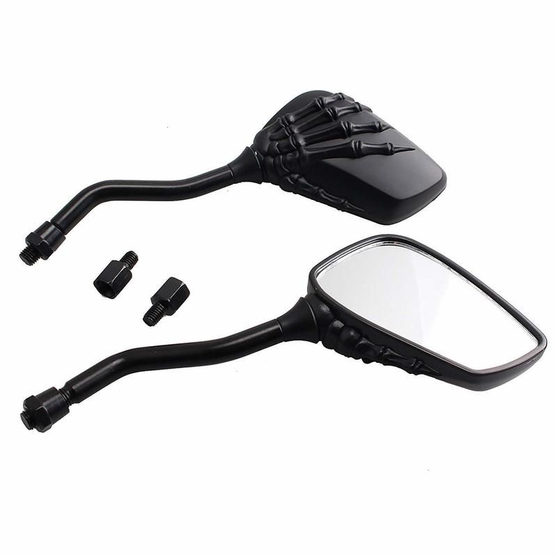 Motorcycle Skeleton Skull Hand Claw Side Rear View Mirrors 8mm 10mm Cafe Racer 
