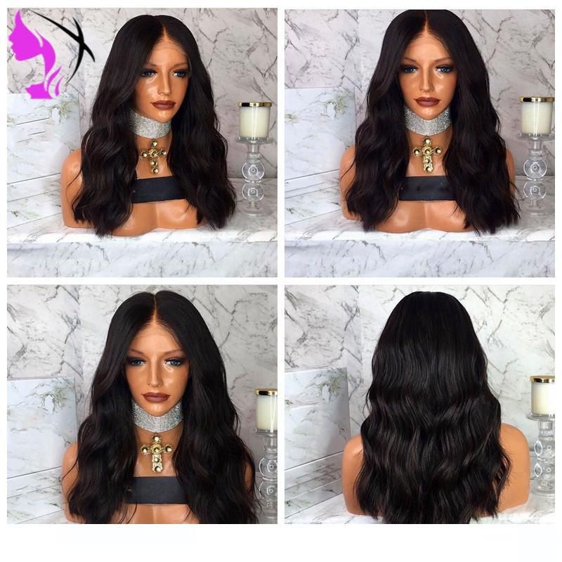 short wavy black wig