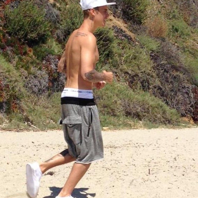 Grey Shorts Justin Bieber Summer Men 