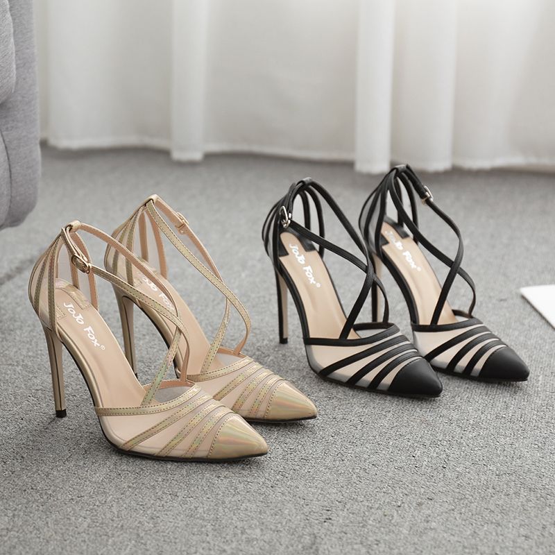 black and gold designer heels