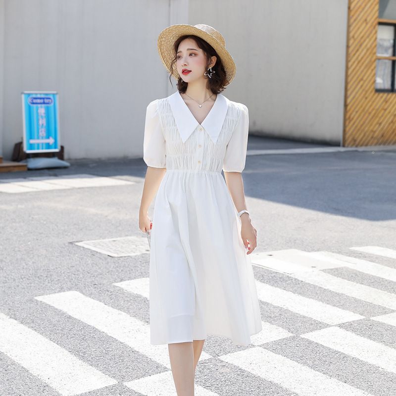 white mid length dresses