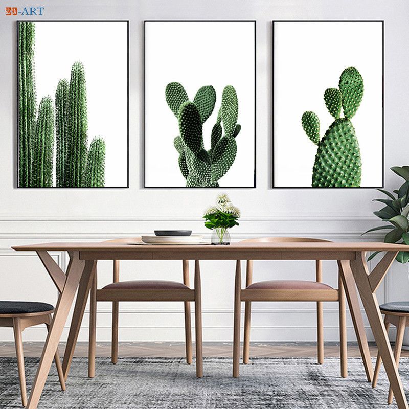 2020 Nordic Minimalist Cactus Canvas Painting Green Plant Posters And Prints Wall Art Wall Pictures Dining Room Kitchen Boho Decor From Hymen 20 21 Dhgate Com