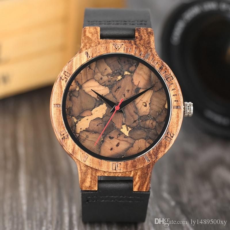 Acquistare Creativo Stile Di Carta Bruciata Semplici Orologi In Legno Da  Uomo Foglie Rotte Faccia Orologio Da Polso Originale In Legno Di Bambù  Maschio Orologio Femminile Reloj De M Economico | Consegna
