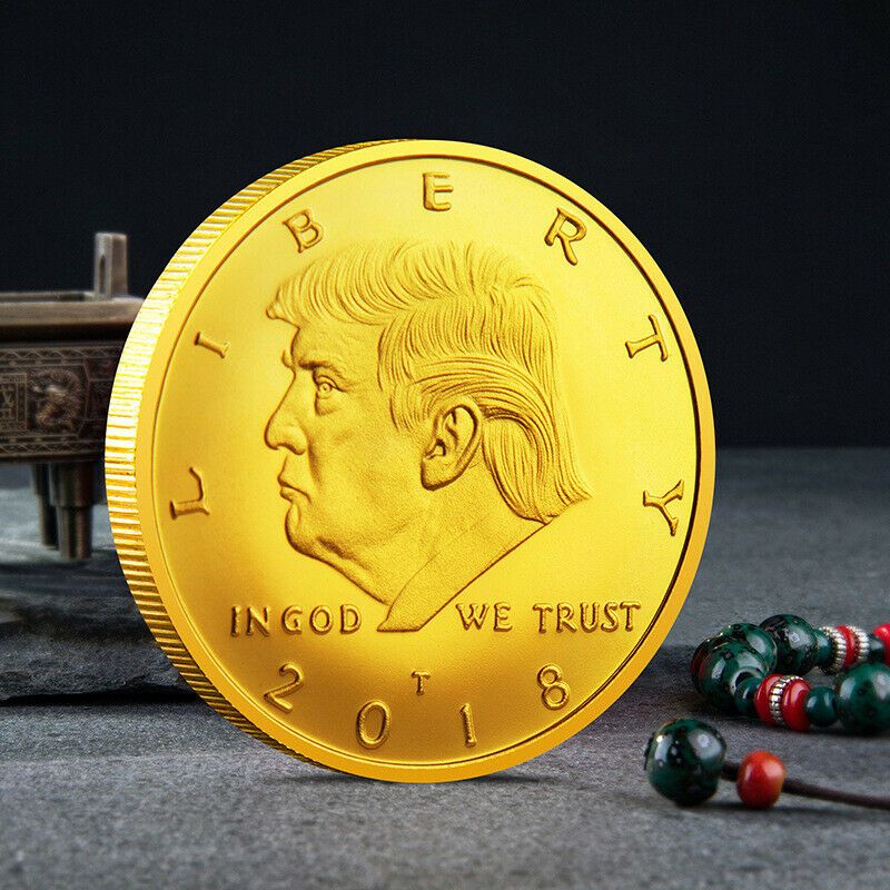 24k 999 Gold Plated Metal Coin Home Decorative Trump Commemorative Gift Coin