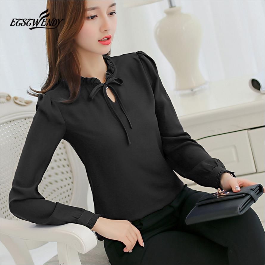 Otoño 2019 Mujer Camisa blanca de larga Camisa Ropa de mujer Streetwear Blusa