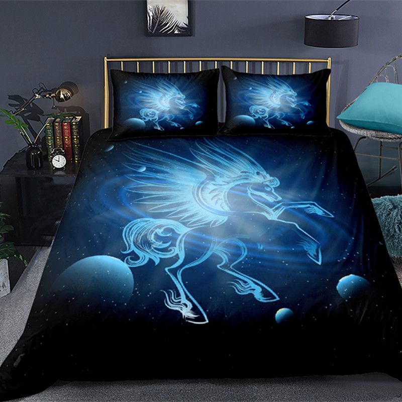 Fanaijia Galaxy Unicorn Bedding Set Luxury Kids Girls Duvet Cover